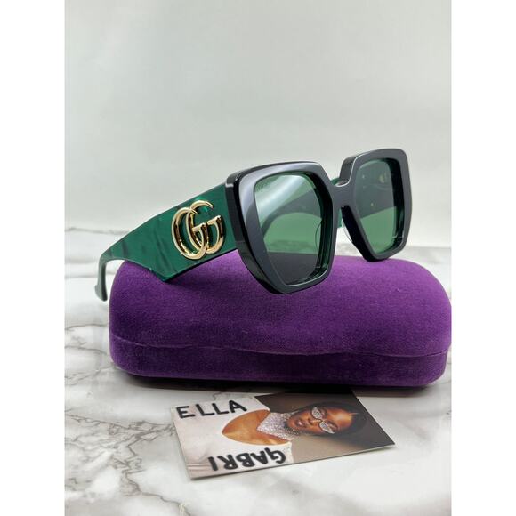 NEW Gucci GG0956S Black Green Oversized Sunglasses main image 5